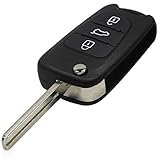 HyundaiKS12 - Ersatz Schlüsselgehäuse mit 3 Tasten Autoschlüssel Klappschlüssel Schlüssel...