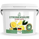 GREENFOXX Zitronensäure Pulver Lebensmittelqualität 1x 3 kg Eimer - gibt Lebensmittel Geschmack...