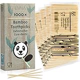 LIVAIA Zahnstocher Holz: 1000x Premium Bambus Zahnstocher für schonende Zahnpflege – Holz...