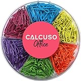 CALCUSO Büroklammern: Farbig sortierte belastbare Büroklammern für den Schul-/Bürobedarf, 480...