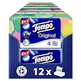 Tempo Original Taschentücher Duo-Box - Vorteilspack - 12 Boxen, 100 Tücher pro Box - extra starke,...